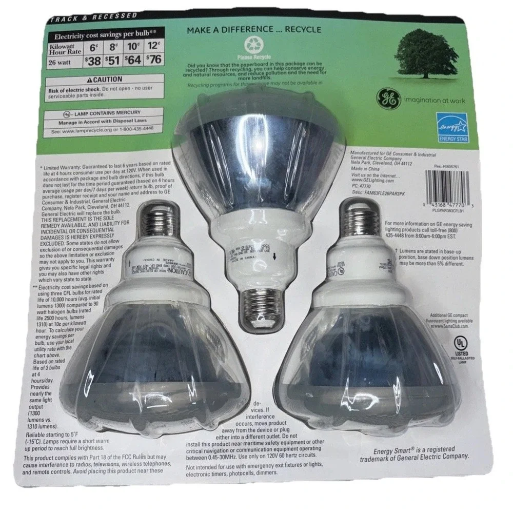 NEW GE Energy Smart Track‎ Recessed Bulbs 90 Watt 3 pack